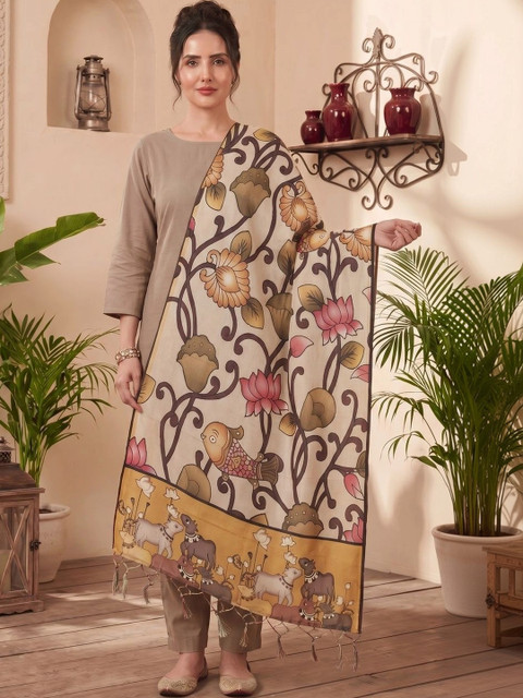 LUMIN KNOT Printed Kalamkari Dupatta - Image 3