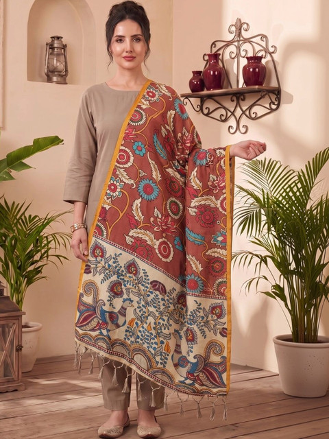 LUMIN KNOT Printed Kalamkari Dupatta - Image 3