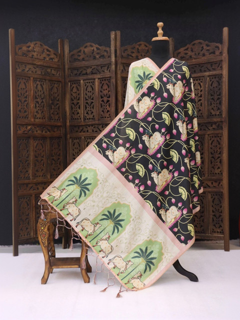LUMIN KNOT Printed Kalamkari Dupatta - Image 4