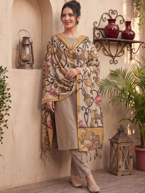 LUMIN KNOT Printed Kalamkari Dupatta - Image 2