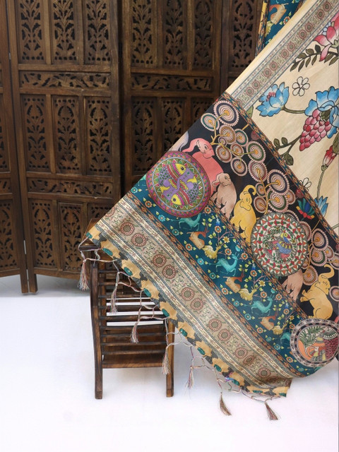 LUMIN KNOT Printed Kalamkari Dupatta - Image 5