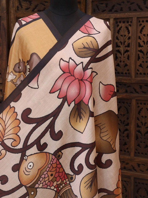 LUMIN KNOT Printed Kalamkari Dupatta - Image 6