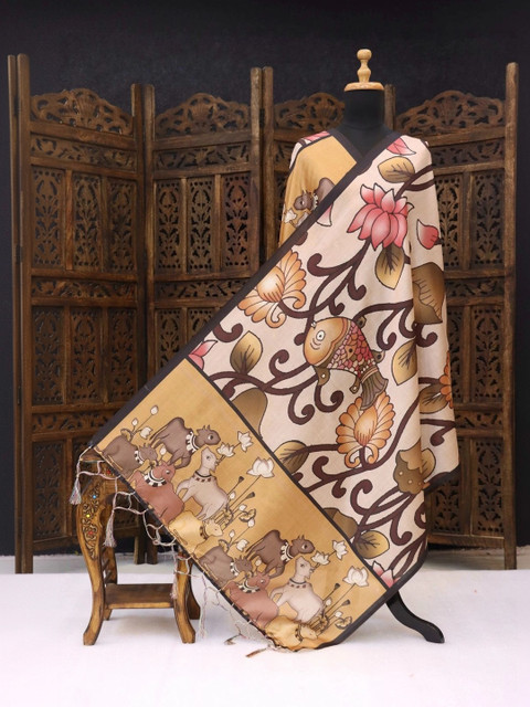 LUMIN KNOT Printed Kalamkari Dupatta - Image 4