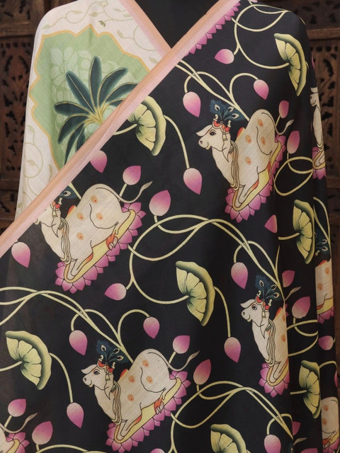 LUMIN KNOT Printed Kalamkari Dupatta - Image 6