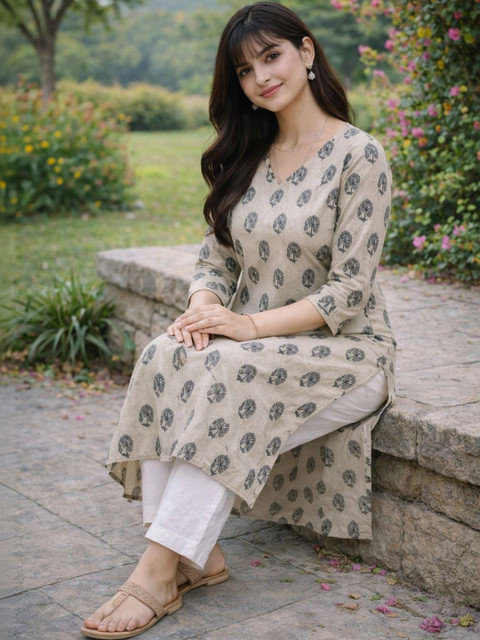 Moda Rapido Women Ethnic Motifs Printed Indie Prints Kurta - Image 5