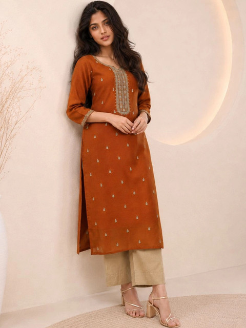 rarethread Women Embroidered Thread Work Kurta - Image 3