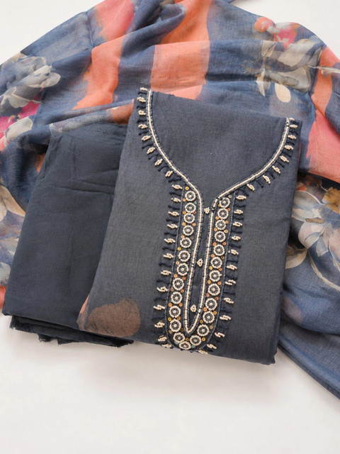WaCraz Printed Pure Cotton Semi-Stitched Dress Material - Image 2