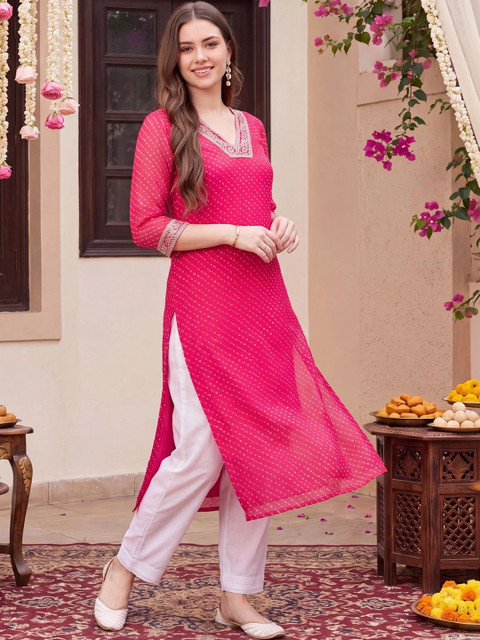 Indo Era Women Thread Work Kurta - Image 4