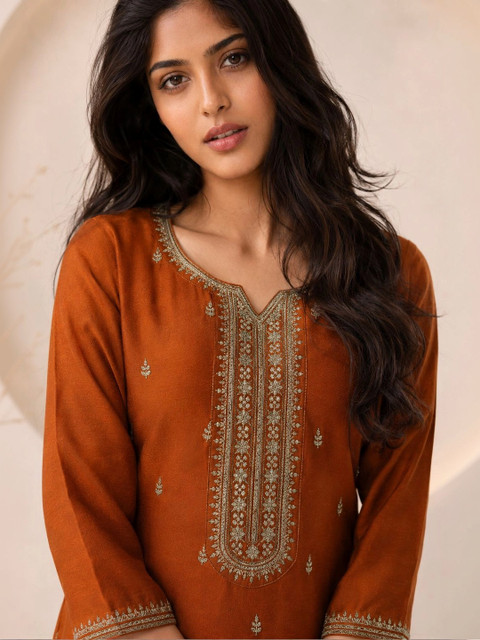 rarethread Women Embroidered Thread Work Kurta - Image 2