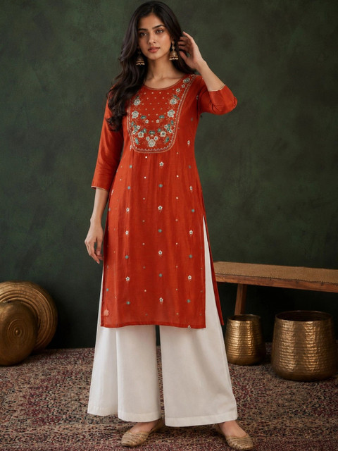 HOUSE OF SETHIA Women Embellished Thread Work Kurta