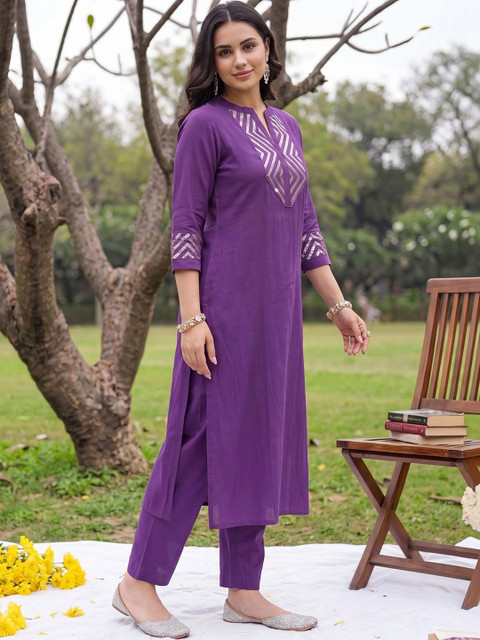 Indo Era Women Printed Regular Kurta with Trousers