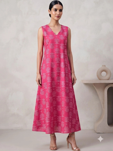 Milvia Floral Print A-Line Maxi Dress