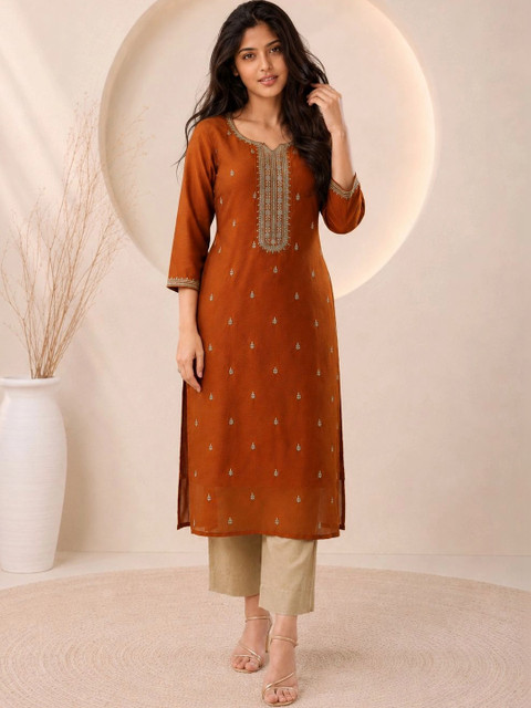 rarethread Women Embroidered Thread Work Kurta