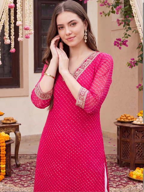 Indo Era Women Thread Work Kurta - Image 5