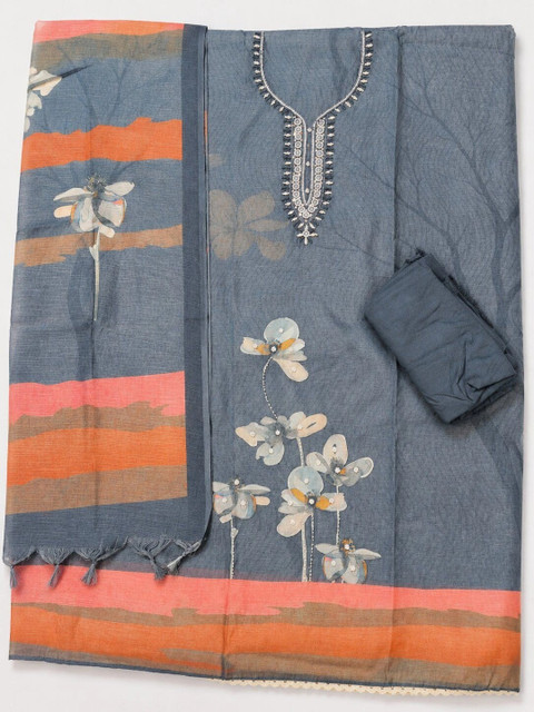 WaCraz Printed Pure Cotton Semi-Stitched Dress Material - Image 3