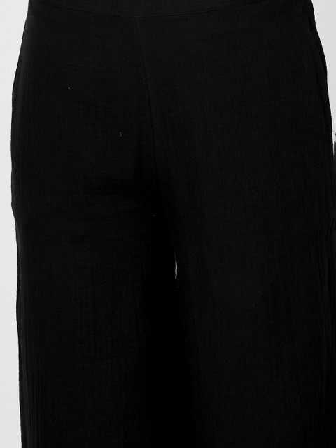 Melange by Lifestyle Women Regular Pure Cotton Kurta with Palazzos - Image 6