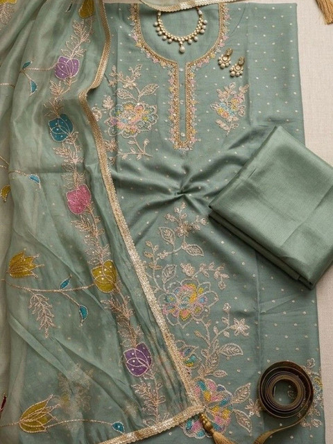 Haranozy Embroidered Semi-Stitched Dress Material - Image 2