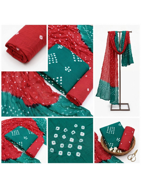 TANNU SAREE MODELING Printed Pure Cotton Unstitched Dress Material - Image 2