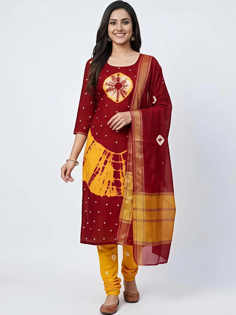 TANNU SAREE MODELING Printed Pure Cotton Unstitched Dress Material