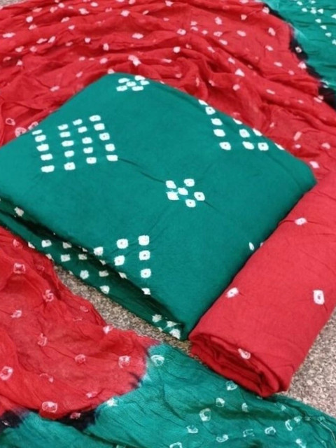 TANNU SAREE MODELING Printed Pure Cotton Unstitched Dress Material - Image 3