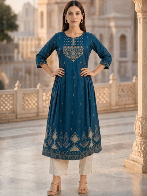 Rangita Women Ethnic Motifs Embroidered Thread Work Kurta