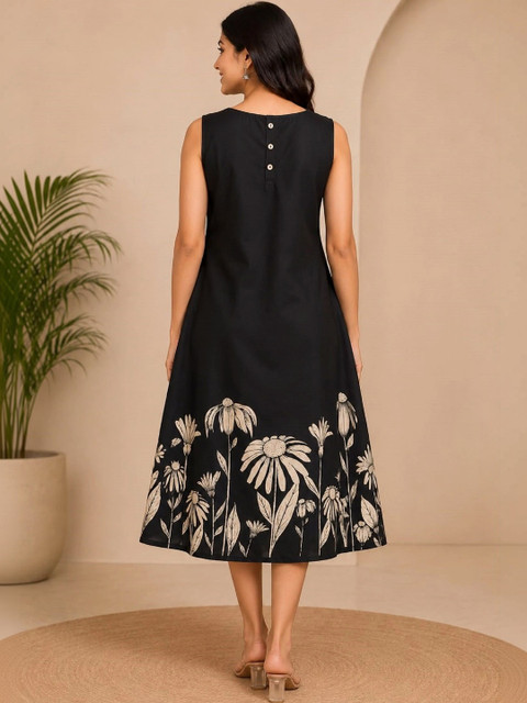 Cloth Bites Floral Print A-Line Dress - Image 2