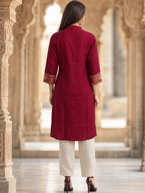 Rangita Women Embellished Thread Work Kurta - Image 3