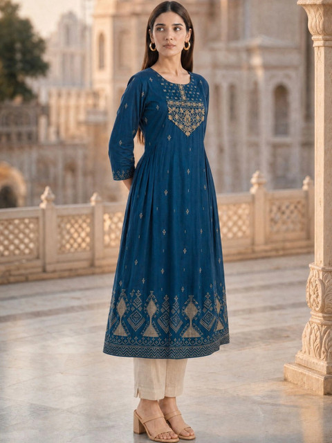 Rangita Women Ethnic Motifs Embroidered Thread Work Kurta - Image 2
