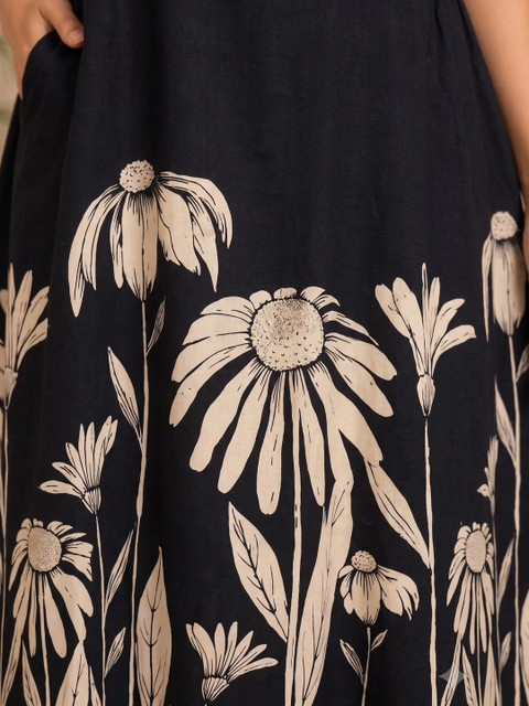 Cloth Bites Floral Print A-Line Dress - Image 4