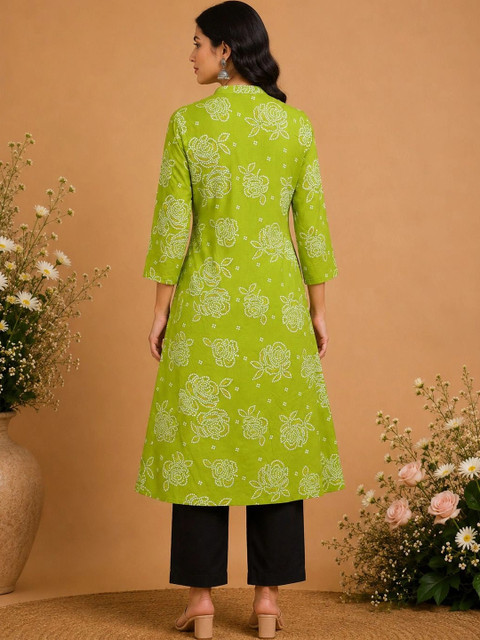 Araaha Women Bandhani Printed Mirror Work Kurta - Image 6