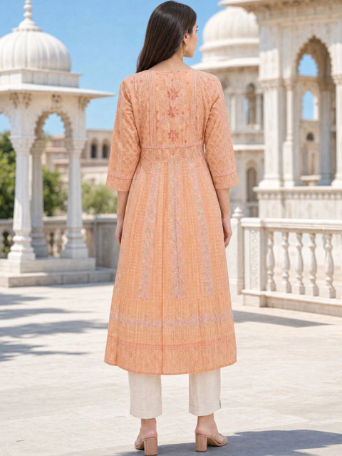 Rangita Women Floral Printed Thread Work Anarkali Kurta - Image 3