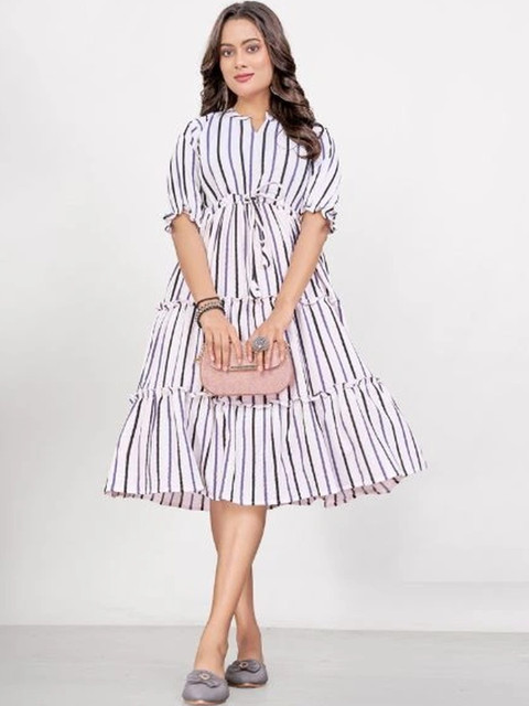 APASRANI LABEL Striped A-Line Dress