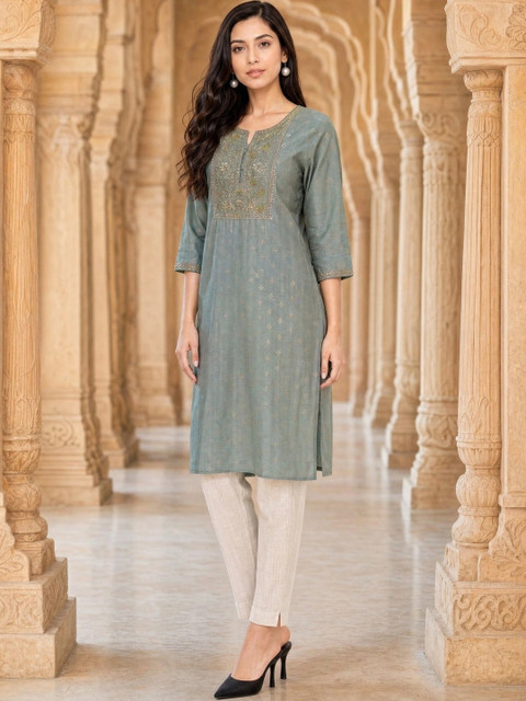 Rangita Women Embroidered Thread Work Kurta - Image 2
