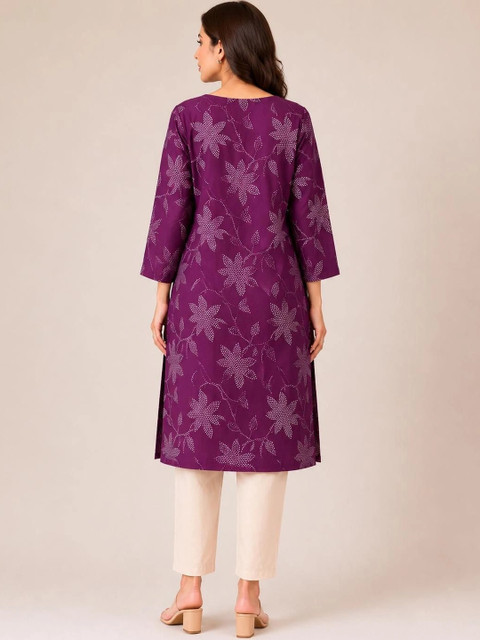 ARYA The Design Gallery Women Floral Printed Liva Blend Kurta - Image 3