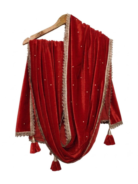 GLOBAL DRESS Velvet Blend Dupatta with Zari