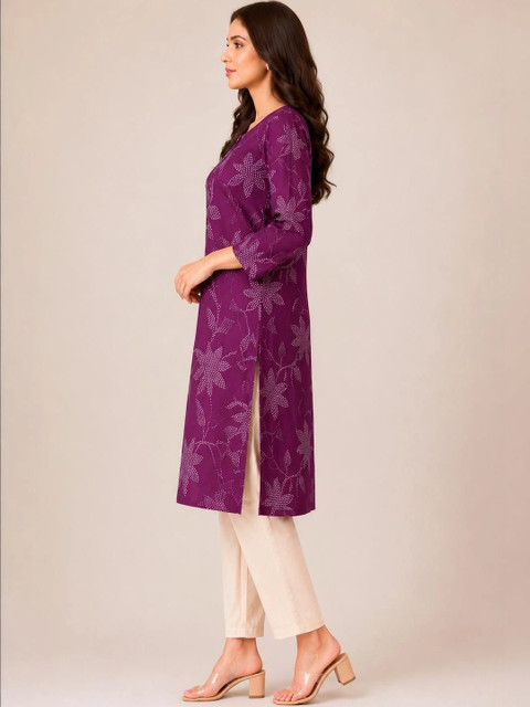 ARYA The Design Gallery Women Floral Printed Liva Blend Kurta - Image 2