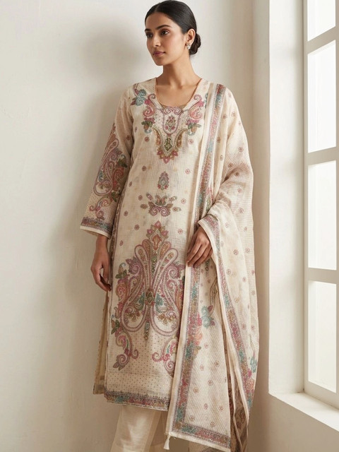 DEVRI Printed Viscose Rayon Unstitched Dress Material