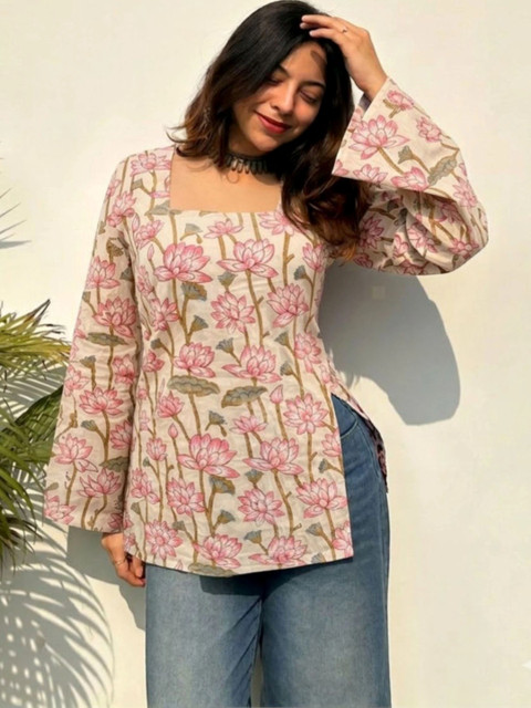 Mialo fashion Women Floral Printed Indie Florals Kurta
