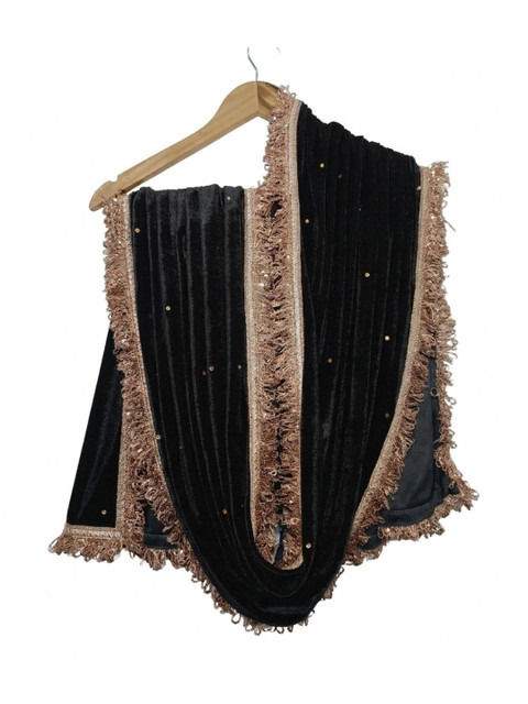 GLOBAL DRESS Velvet Blend Dupatta with Sequinned