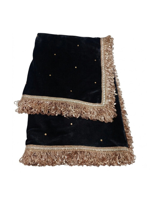 GLOBAL DRESS Velvet Blend Dupatta with Sequinned - Image 2