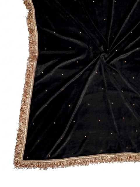 GLOBAL DRESS Velvet Blend Dupatta with Sequinned - Image 4