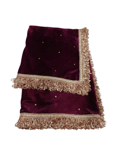 GLOBAL DRESS Velvet Blend Dupatta with Sequinned - Image 2