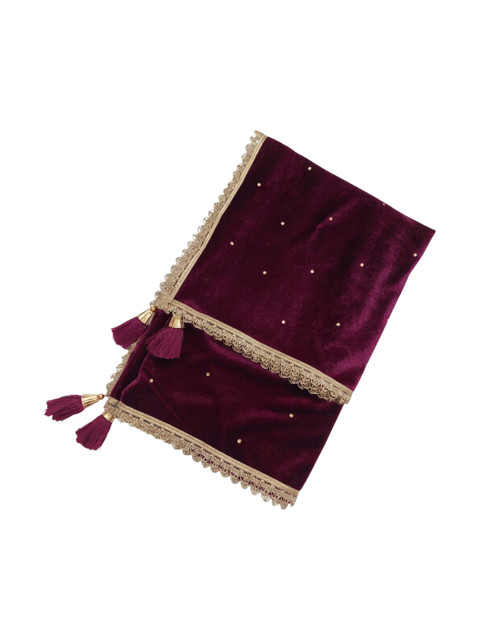 GLOBAL DRESS Velvet Blend Dupatta with Zari - Image 4