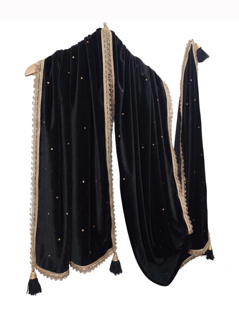 GLOBAL DRESS Velvet Blend Dupatta with Zari - Image 4
