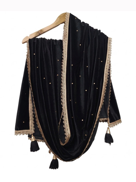 GLOBAL DRESS Velvet Blend Dupatta with Zari