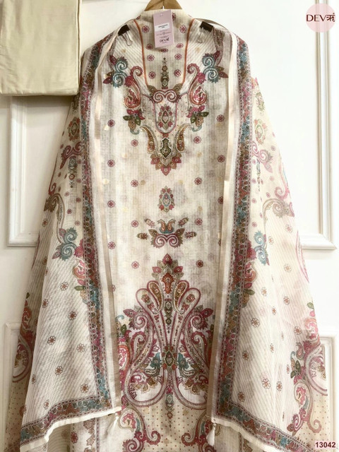 DEVRI Printed Viscose Rayon Unstitched Dress Material - Image 2