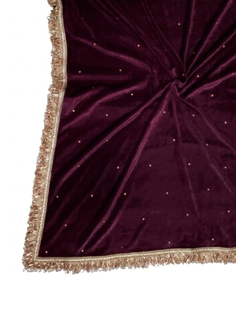 GLOBAL DRESS Velvet Blend Dupatta with Sequinned - Image 4