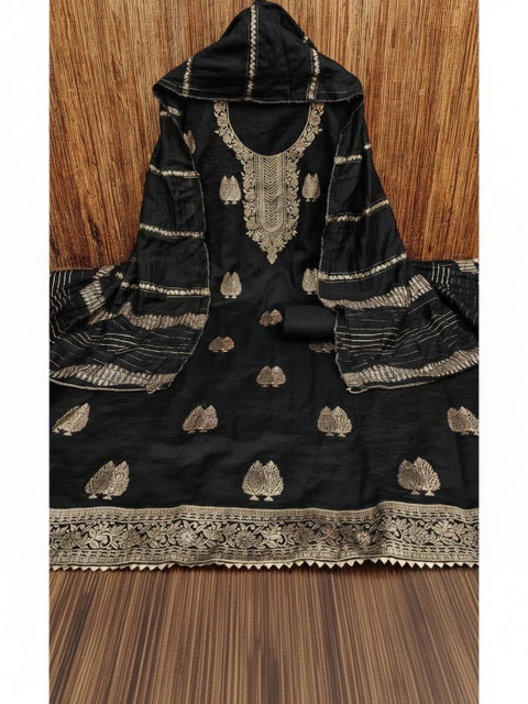 KALINI Art Silk Unstitched Dress Material - Image 3