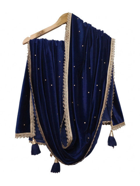 GLOBAL DRESS Velvet Blend Dupatta with Zari
