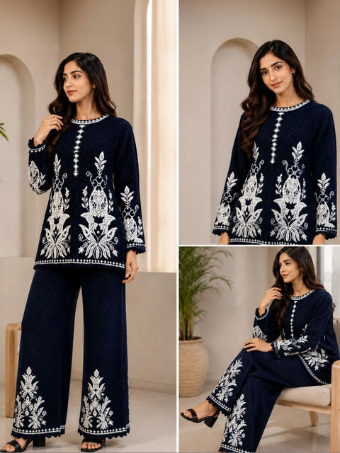 MAGKNIT Embroidered Tunic with Palazzos - Image 7